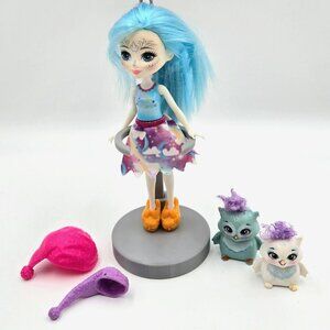 Doll Enchantimals Ohana Owl Yawn And Kani Figures Pet Mattel Pink Blue Hair